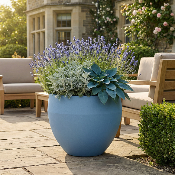 Кашпо Concretika Гира D50H43 Блю 5024 фото 1