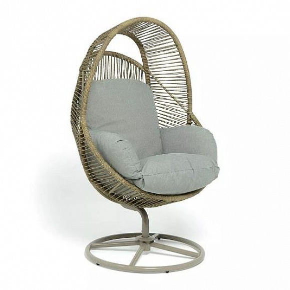 Кресло-кокон Барселона 4SIS из искусственного ротанга, цвет соломенный фото 1