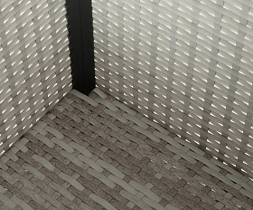 Лунго кашпо для цветов большое плетеное из искусственного ротанга, цвет бежевый