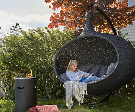 Подвесное кресло Vitgarden Bios Hide из базальта, цвет черный