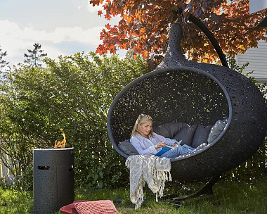 Подвесное кресло Vitgarden Bios Hide из базальта, цвет черный