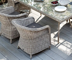 Плетеное кресло Равенна 4SIS из искусственного ротанга, цвет бежевый