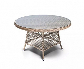 Обеденная группа Равенна 4SIS из искусственного ротанга, цвет соломенный