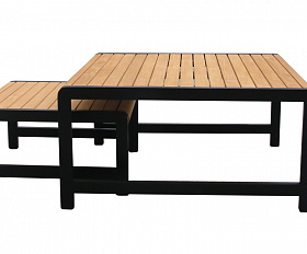 Комплект кофейных столов из алюминия MAYA темный графит Joygarden