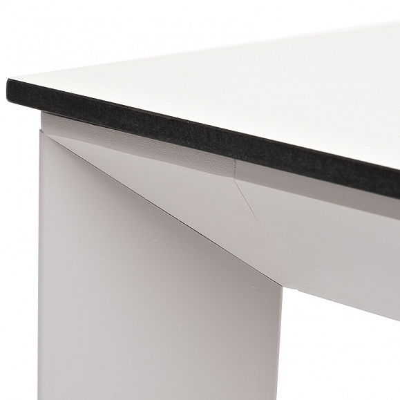 Венето обеденный стол из HPL 90х90см, цвет молочный, каркас белый фото 4