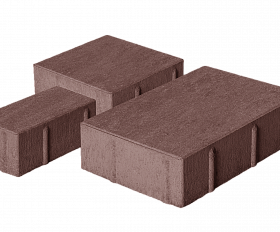 Тротуарная плитка Нобетек Новый город 1НГ6Ф Красно-коричневая