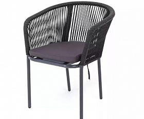 Плетеный стул Марсель 4SIS из роупа (веревки), цвет темно-серый