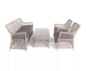 Лаунж-зона Латте 4SIS из искусственного ротанга, цвет бежевый