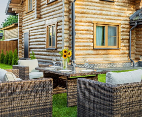 Обеденный комплект Karl Royal Family из искусственного ротанга с обеденным столом, цвет коричневый