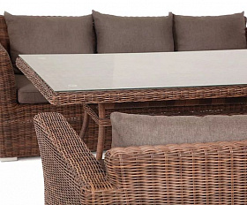 Обеденная группа Мокко Дабл 4SIS из искусственного ротанга, цвет коричневый