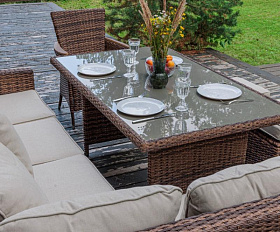 Угловой комплект Zorro Wood Royal Family из искусственного ротанга, цвет коричневый