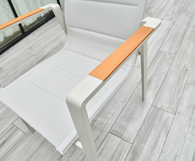 Кейптаун стул алюминиевый, ткань текстилен, цвет белый