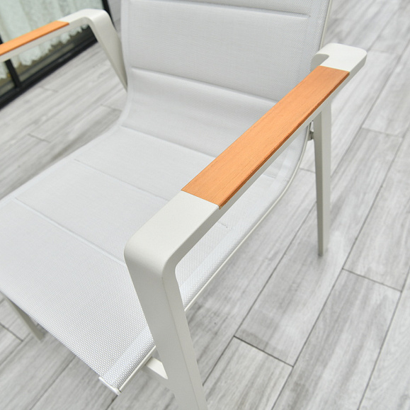 Кейптаун стул алюминиевый, ткань текстилен, цвет белый фото 4