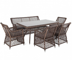 Обеденная группа Катания 4SIS на 6 персон, цвет коричневый