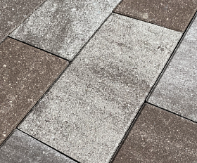 Тротуарная плитка Нобетек Широкоформатная 5П8ф 600x300x80 Колормикс №25 Шоколад