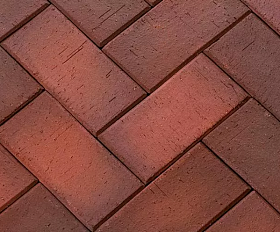 Тротуарная клинкерная брусчатка ЛСР Глазго 200х100х50 мм, темно-красный флешинг