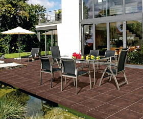 Клинкерная ступень флорентийская Interbau Art 124 Umbra Braun, 360*320*9,5 мм R10