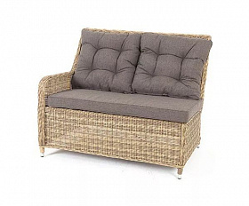 Правый модуль дивана Бергамо 4SIS из искусственного ротанга, цвет соломенный