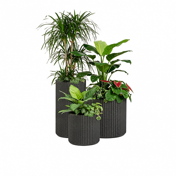 Кашпо TERRAFAKTURA Рифлоу D40H40 Базальт фото 5