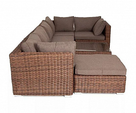 Лаунж-зона трансформирующаяся Лунго 4SIS из искусственного ротанга, цвет коричневый