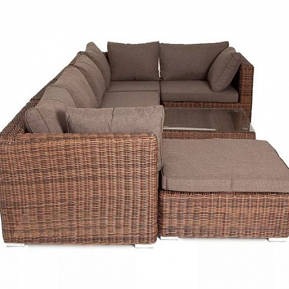 Лаунж-зона трансформирующаяся Лунго 4SIS из искусственного ротанга, цвет коричневый фото 5