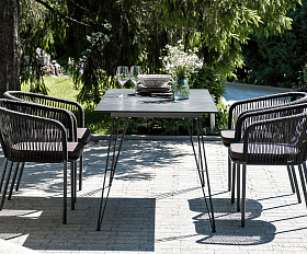 Руссо обеденный стол из HPL 150х80см, цвет черный мрамор