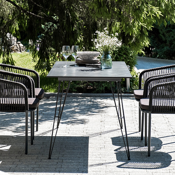 Руссо обеденный стол из HPL 150х80см, цвет черный мрамор фото 5