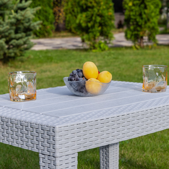 Обеденный комплект Lana XL Royal Family из пластика, цвет светло-серый фото 4