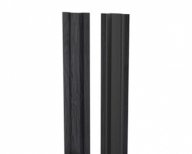 Планка декоративная (нащельник) Металлопрофиль Blackout PrintArt GreyOak (серый дуб)