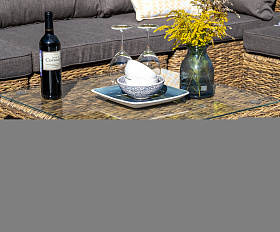 Лунго журнальный столик плетеный (гиацинт), цвет соломенный