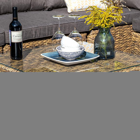 Лунго журнальный столик плетеный (гиацинт), цвет соломенный фото 6