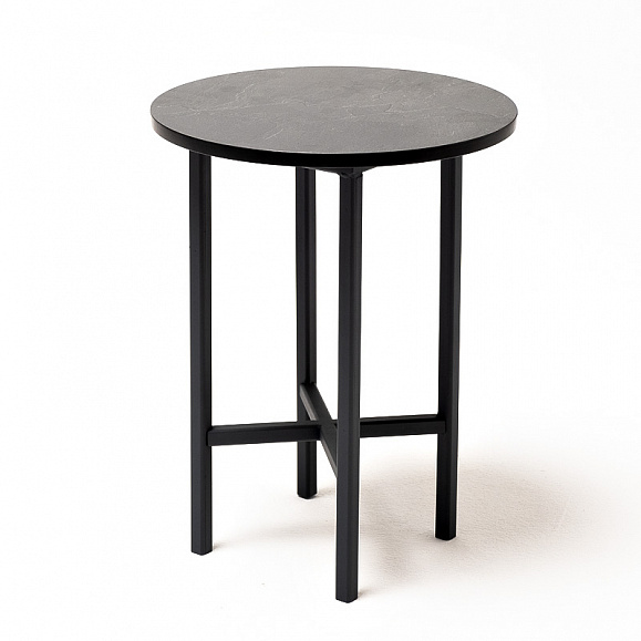 Кипр интерьерный стол из HPL круглый Ø30 H40, цвет серый гранит фото 1