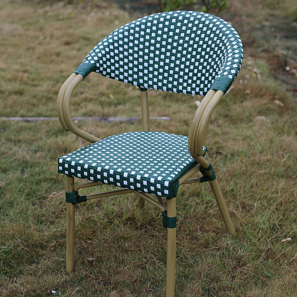 Плетеный стул Грас 4SIS из искусственного ротанга, цвет зеленый фото 5