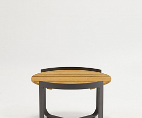 Кофейный столик Boden Brafritid антрацит/натуральный, алюминий/тик