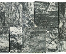 Тротуарная плитка Лидер 40 Новый Город Color Mix 80 мм Песчаник Черный