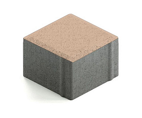 Тротуарная плитка 342 механический завод Квадрат 100х100х80 мм, бежевый