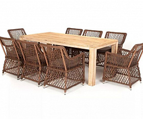 Обеденная группа Витория 4SIS из искусственного ротанга, цвет коричневый