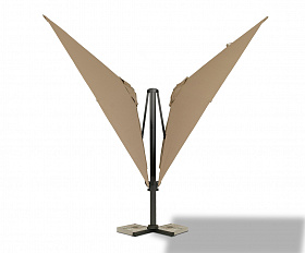 Фабриано зонт двухкупольный 3x3м на алюминиевой опоре, тент темно-серый