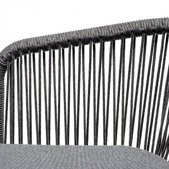 Обеденная группа Венето 4SIS на 6 персон со стульями "Марсель", каркас темно-серый, роуп темно-серый фото 6