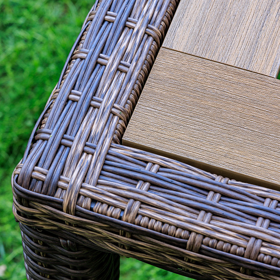 Обеденный стол Amelia Royal Family из искусственного ротанга 90 см, цвет коричневый фото 4