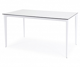 Малага обеденный стол из HPL 160х80см, цвет молочный, каркас белый