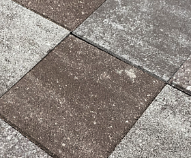 Тротуарная плитка Нобетек Квадрат 2К5ф 300x300x50 Колормикс №25 Шоколад