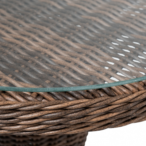 Леванте стол круглый из искусственного ротанга, цвет коричневый фото 2