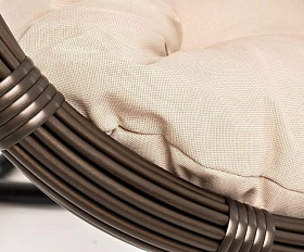 Подвесное кресло Венеция 4SIS из искусственного ротанга, цвет бронзовый с бежевой подушкой