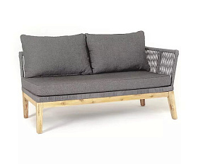 Модуль диванный боковой левый Барселона 4SIS из роупа (веревки), цвет серый