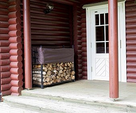 Дровница металлическая Concretika с чехлом