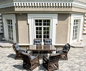 Обеденная Цесена 4SIS группа плетеная из искусственного ротанга, цвет коричневый