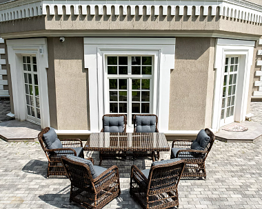 Обеденная Цесена 4SIS группа плетеная из искусственного ротанга, цвет коричневый