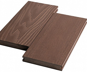 Террасная доска Экодэк Брайт Массив 3D, цвет Каштан