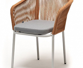 Обеденная группа Аркобалено 4SIS на 4 персоны со стульями "Марсель", каркас белый, роуп цветной